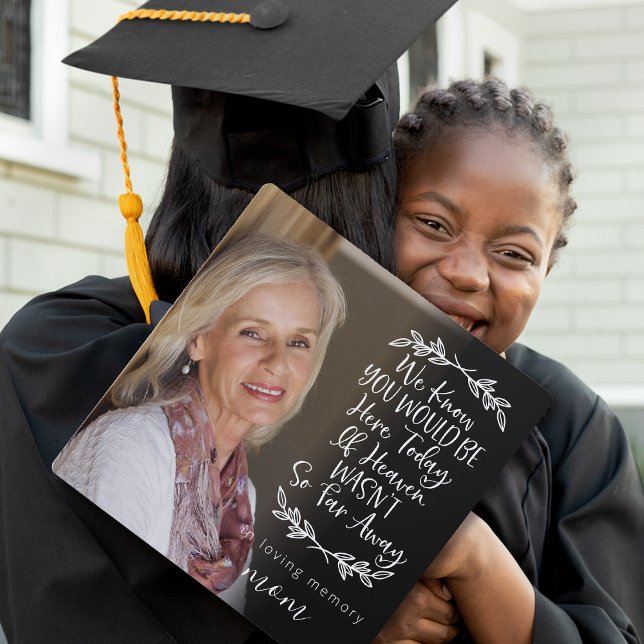 Memorial Modern Photo Tribute Graduation Cap Topper (Creator Uploaded)