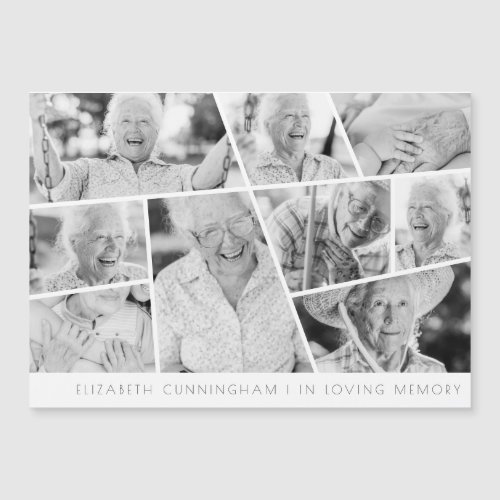 Memorial Modern Simple Chic 9 Photo Collage Card