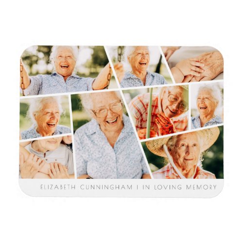 Memorial Modern Simple Chic 9 Photo Collage Magnet