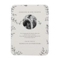 Memorial Modern Simple Foliage Botanical Thank You