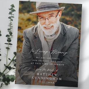 Memorial Modern Simple In Loving Memory Photo Postcard