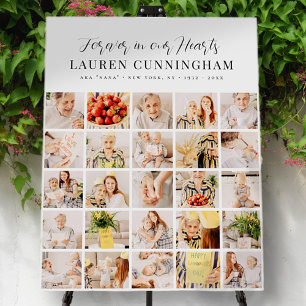 Memorial Modern Simple Minimalist 25 Photo Collage Foam Board