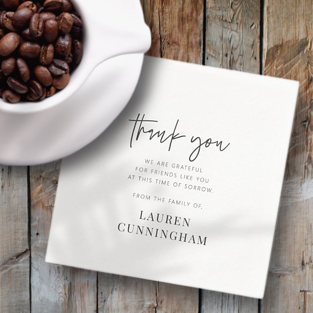 Memorial Modern Simple Minimalist Chic Thank You Napkins (Creator Uploaded)