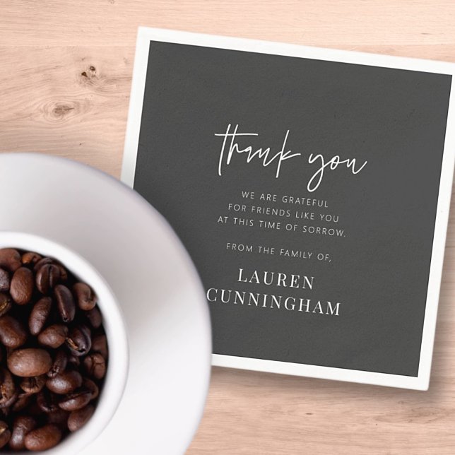 Memorial Modern Simple Minimalist Chic Thank You Napkins (Creator Uploaded)