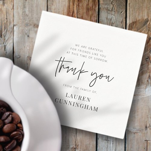 Memorial Modern Simple Minimalist Chic Thank You Napkins