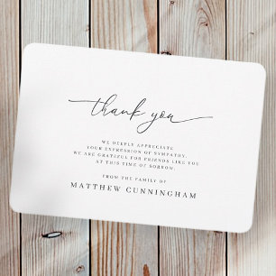 Memorial Modern Simple Minimalist In Loving Memory Thank You Card