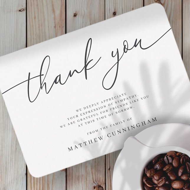 Memorial Modern Simple Minimalist In Loving Memory Thank You Card (Creator Uploaded)