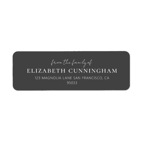 Memorial Modern Simple Minimalist Return Address Label