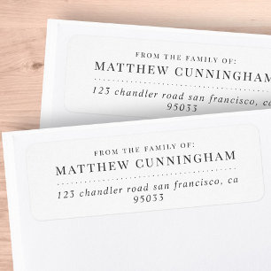 Memorial Modern Simple Minimalist Return Address Label