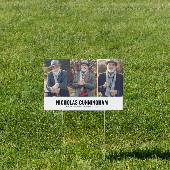 Memorial Modern Three Photo Sign (Insitu)