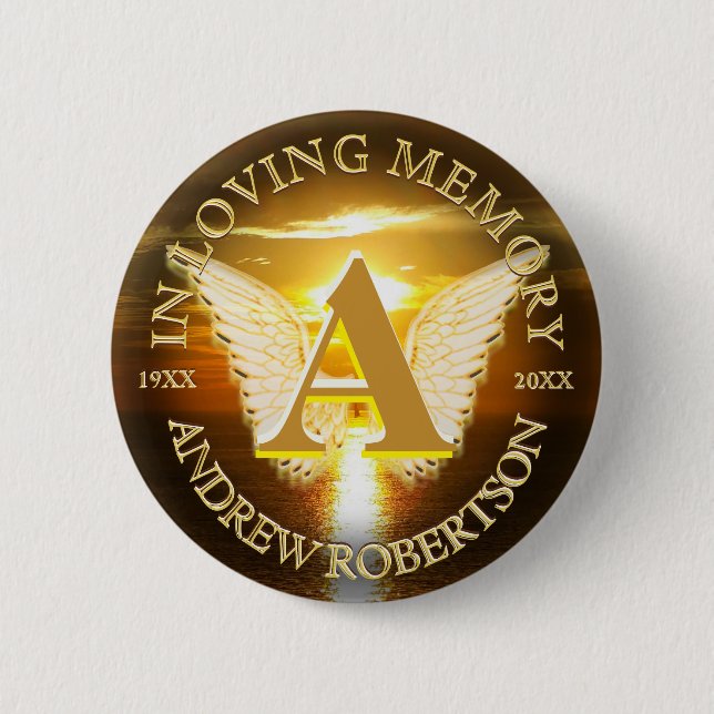 Memorial Monogram Sunset Button (Front)