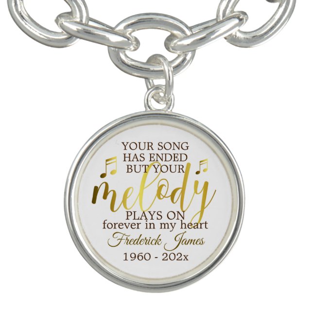 Memorial Music Melody Quote Bracelet (Design)