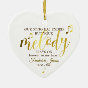 Memorial Music Quote Remembrance Keepsake Ceramic Ceramic Ornament