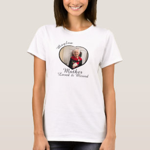 Memorial name Photo Heart Frame Loved and Missed T-Shirt