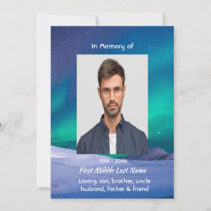 Memorial Northern Lights Aurora Borealis Invitation