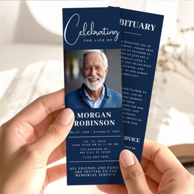 Memorial Obituary Template | Celebration Of Life Bookmarks (Memorial Obituary Template | Celebration Of Life Bookmarks, Memorial Favoe, Sympathy Gift)