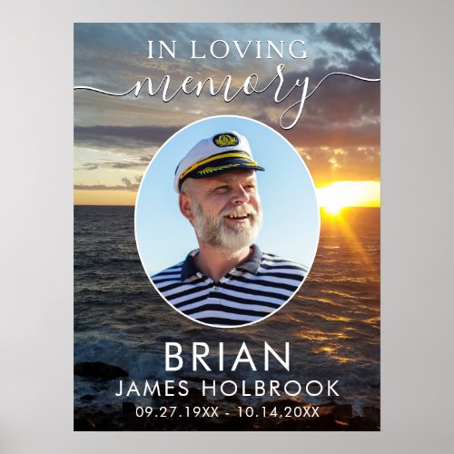 Memorial Ocean Sunset Photo In Loving Memory Poster