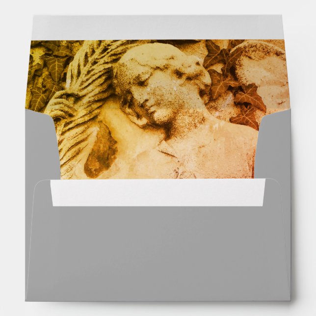 Memorial or Funeral Envelope - Mourning with Angel (Back (Bottom))