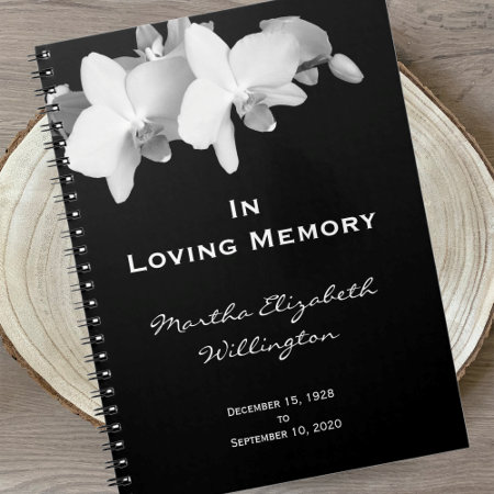 Memorial Or Funeral Guest Book Notebook Floral