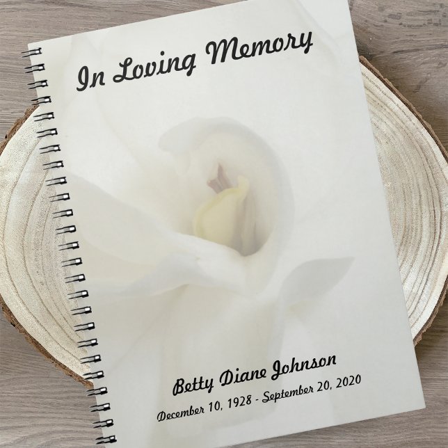 Memorial or Funeral Guest Book Notebook - Gardenia (Creator Uploaded)