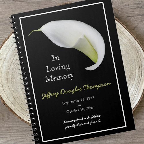 Memorial or Funeral Guest Book Notebook _ Lily