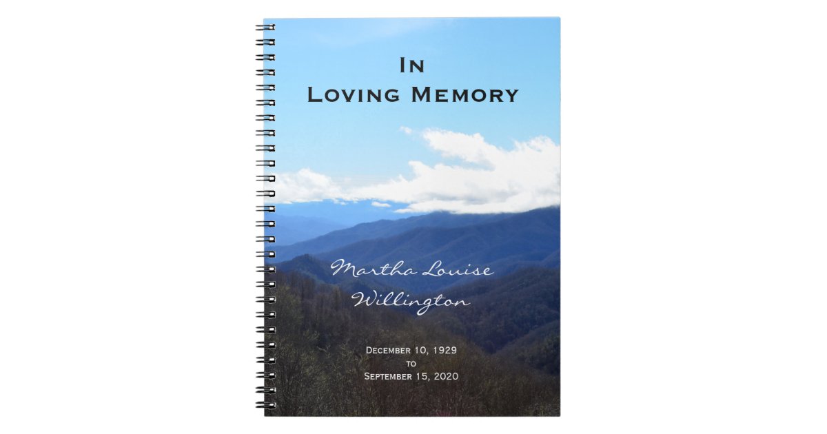 Memorial or Funeral Guest Book Notebook Mountains Zazzle