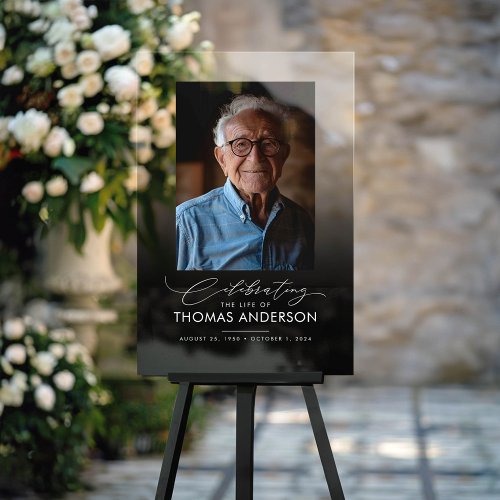 Memorial or Funeral Photo Tribute Black Faded