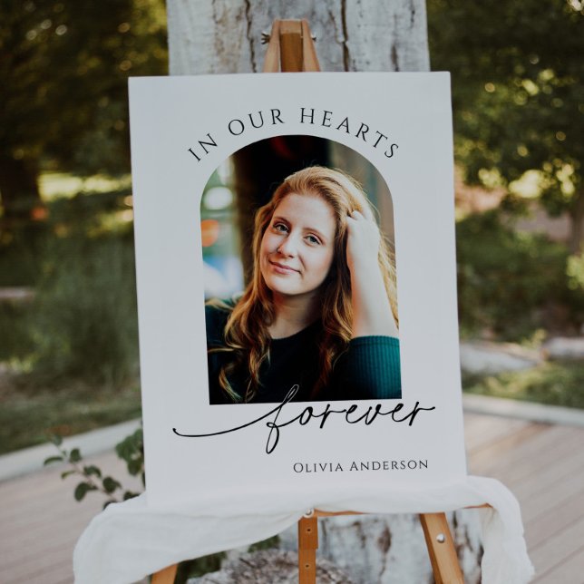 Memorial or Funeral Photo Tribute In Our Hearts  Foam Board (Creator Uploaded)