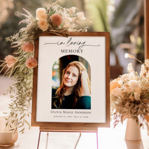 Memorial or Funeral Photo Tribute In Our Hearts  Poster