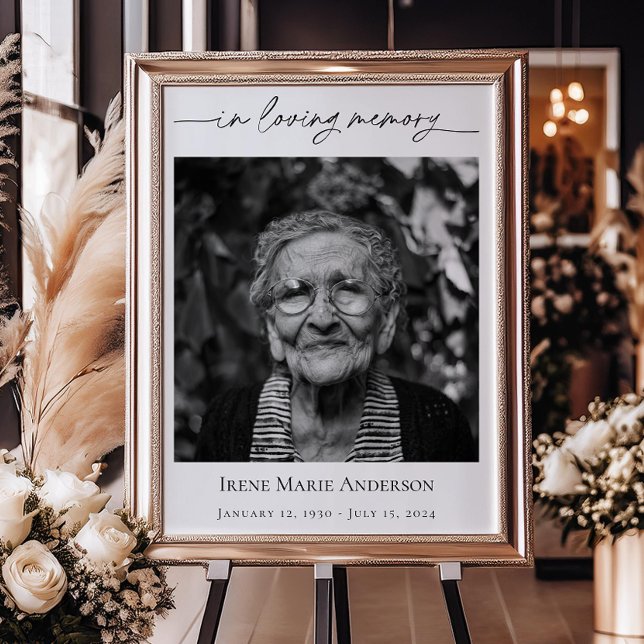 Memorial or Funeral Photo Tribute In Our Hearts  Poster (Creator Uploaded)
