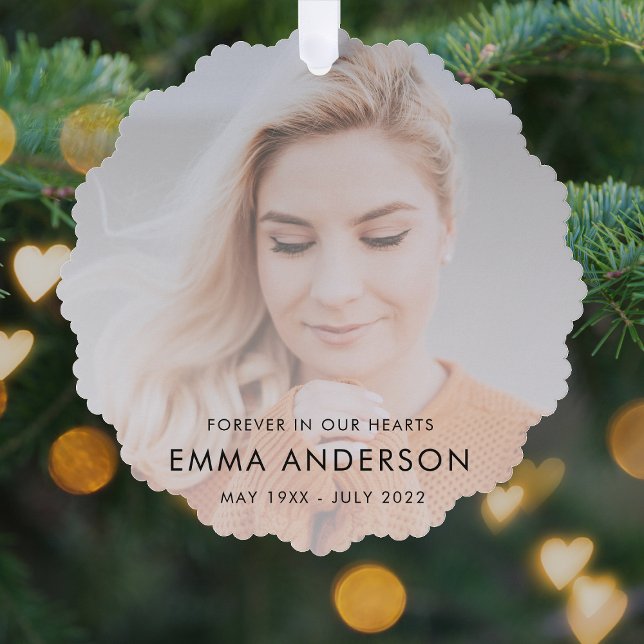 Memorial Ornament Card | Photo Tribute Keepsake (A heartfelt memorial ornament card to honor and remember someone you love.)