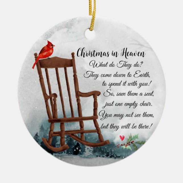 Memorial Ornament Heaven is a Beautiful Place Red  (Front)