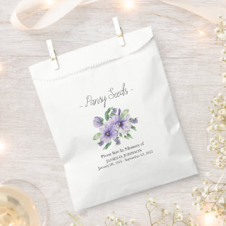 Memorial Pansy Seed Funeral  Favor Bag
