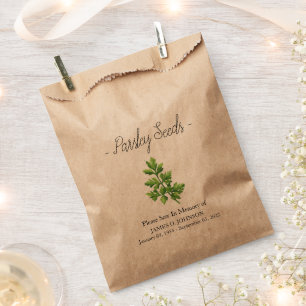 Memorial Parsley Seed Funeral Favor Bag