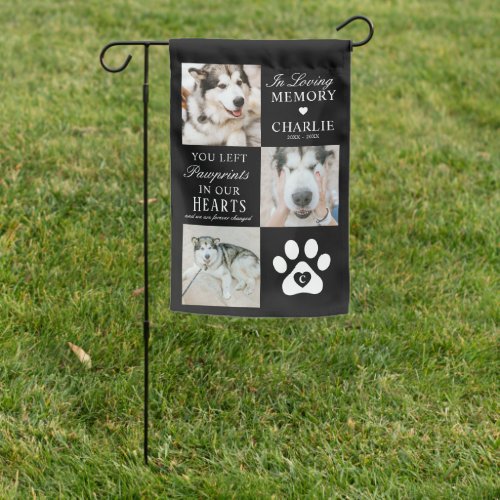 Memorial Pawprints in Our Hearts Pet Loss Garden Flag