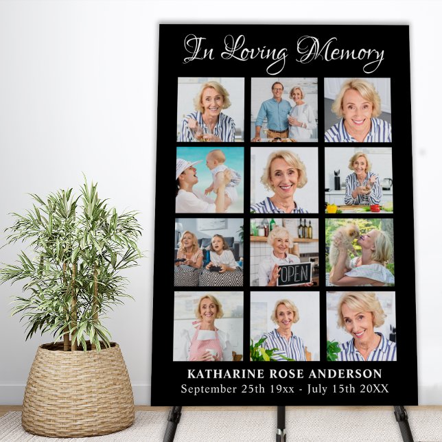 Memorial Personalized 12 Photo Collage Funeral Foam Board (Creator Uploaded)