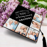 Memorial Personalized 5 Photo Collage Keepsake  Graduation Cap Topper<br><div class="desc">Honor your beloved Grandma on graduation day with a custom photo collage memorial graduation cap topper. This unique memorial keepsake graduation cap is the perfect gift for yourself, family or friends to pay tribute to your loved one. We hope your memorial graduation cap topper will bring you peace, joy and...</div>