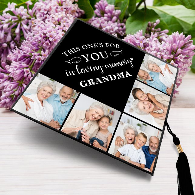 Memorial Personalized 5 Photo Collage Keepsake  Graduation Cap Topper (Creator Uploaded)