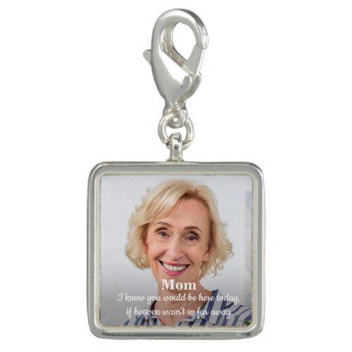 Memorial Personalized Graduation Cap Tassel Photo Charm - Add the finishing touch to your graduation cap with this custom photo graduation memorial charm . Quote: " I know you would be here today, if heaven wasn't so far away... In Loving Memory" Personalize with you loved ones photo. This graduation memorial tassel charm is perfect in memory of dad, mom, grandmother or grandfather.  COPYRIGHT © 2020 Judy Burrows, Black Dog Art - All Rights Reserved. Memorial Personalized Graduation Cap Tassel Photo Charm