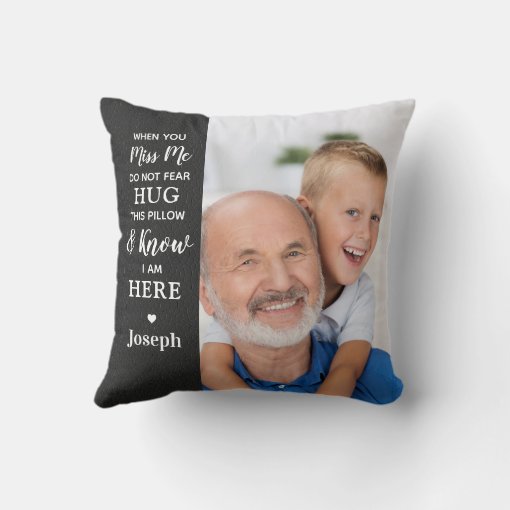 Memorial Personalized Loving Memory Poem 2 Photo Throw Pillow | Zazzle