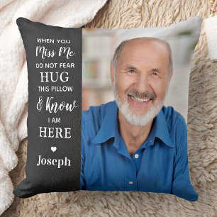 Memorial Personalized Loving Memory Poem 2 Photo Throw Pillow