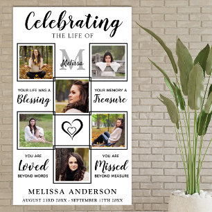 Memorial Personalized Photo Collage Funeral Poster