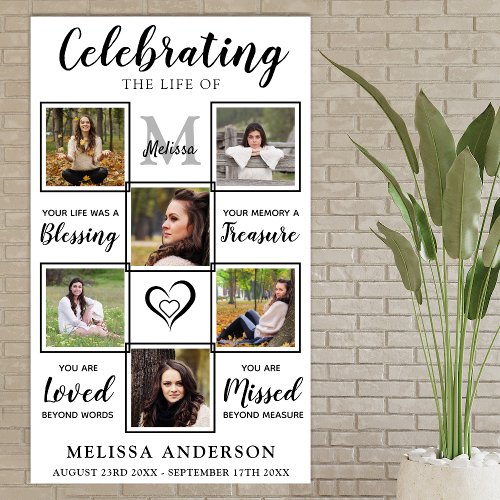Memorial Personalized Photo Collage Funeral  Poster
