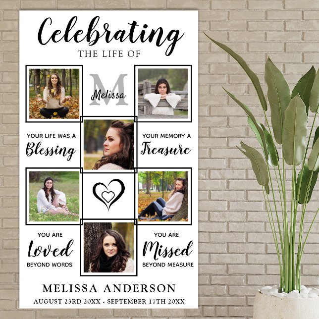 Memorial Personalized Photo Collage Funeral  Poster (Creator Uploaded)