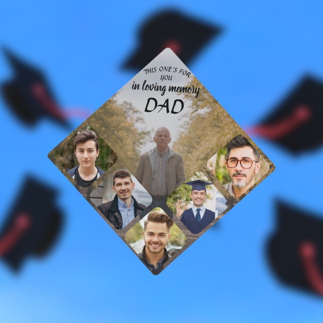 Memorial Personalized Photo Collage Graduation Cap Topper (Creator Uploaded)
