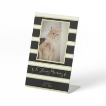 Memorial Pet Cat Dog Golden & Black Stripes Photo