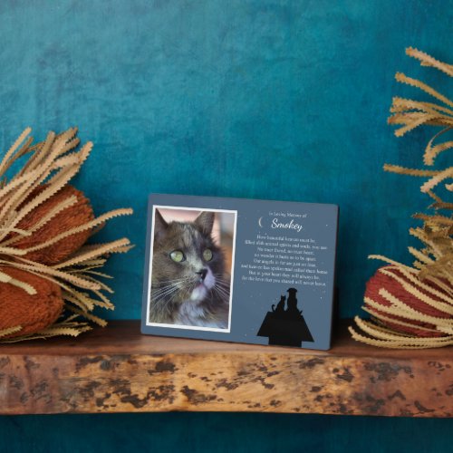 Memorial Pet Dog Cat with Custom Photo Spiritual Plaque