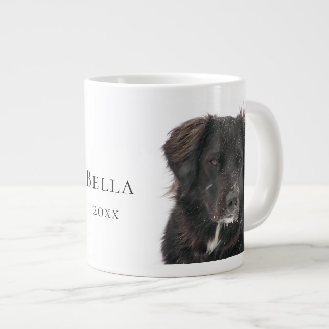 Memorial Pet Dog Photo Name Year Giant Coffee Mug (Front Right)