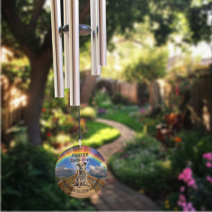 Memorial Pet Dog Photo Rainbow Bridge Wind Chime