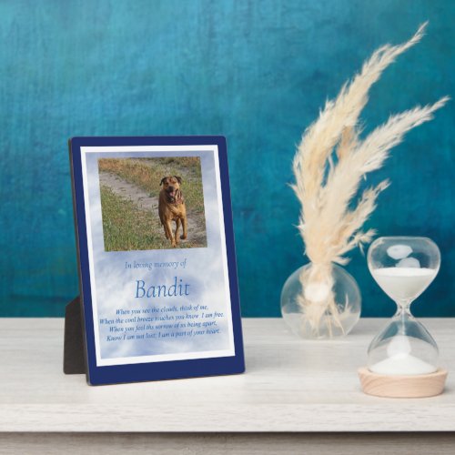 Memorial Pet Dog Spiritual Custom Photo and Name Plaque